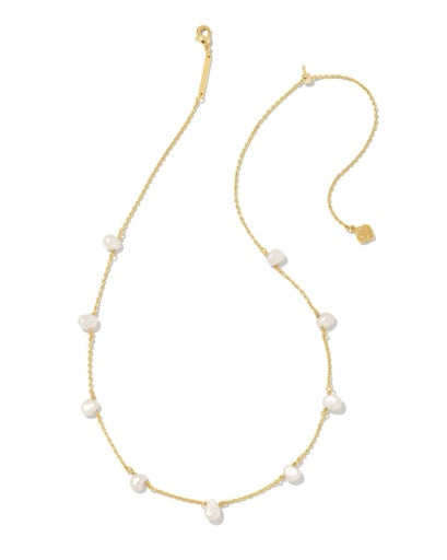 Leighton Pearl Strand Necklace Gold White Pearl Elegant Design