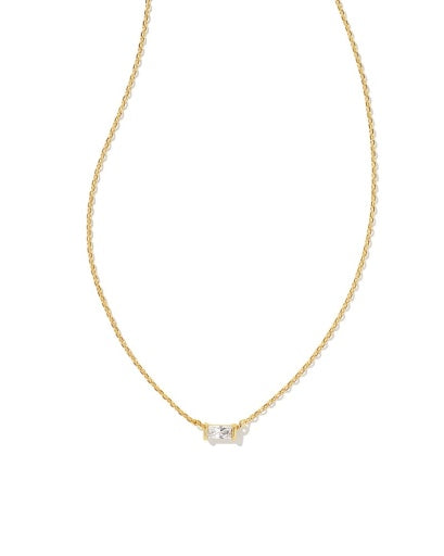 Juliette Pendant Necklace Gold White Crystal for Elegant Style