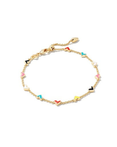 Haven Heart Delicate Chain Bracelet Gold Multi Mix Gift