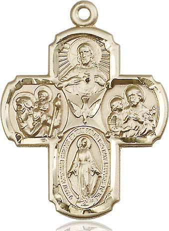 Extel Large 14kt Gold Filled Traditional Catholic 5-Way Cross Medal