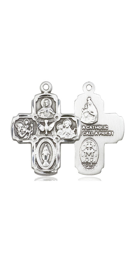 Extel Large Pewter Traditional Catholic 5-Way Cross Cruciform Medal