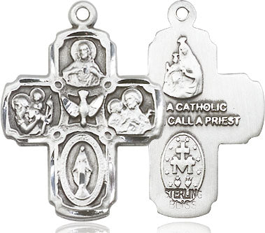 Extel Large Pewter Traditional Catholic 5-Way Cross Cruciform Medal