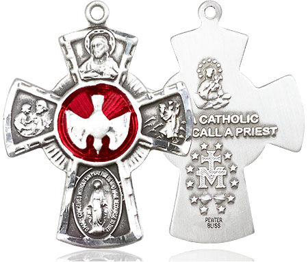 Extel Large Pewter Traditional Catholic 5-Way Cross Cruciform Medal