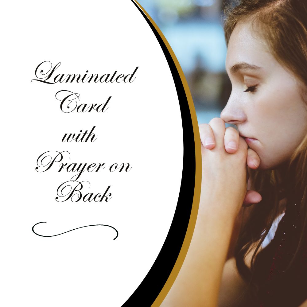 Meals Prayers Laminated Catholic Prayer Holy Card with Prayer on Back, Pack of 25