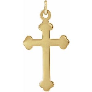 Extel Medium 14K Yellow Gold Mens Womens Religious Cross Pendant Charm