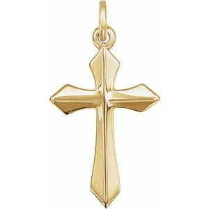 Extel Small 14K Yellow Gold Womens Religious Cross Pendant Charm Made in USA