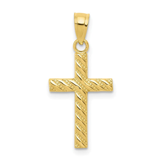 Extel Large 10k Cross Pendant Charm, Made in USA