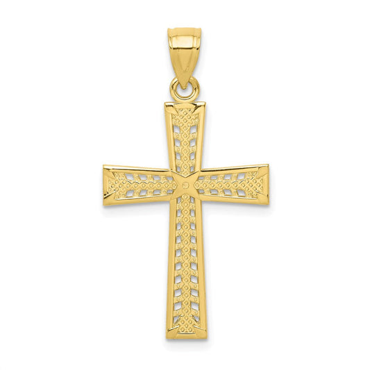 Extel Large 10k Cross Pendant Charm, Made in USA