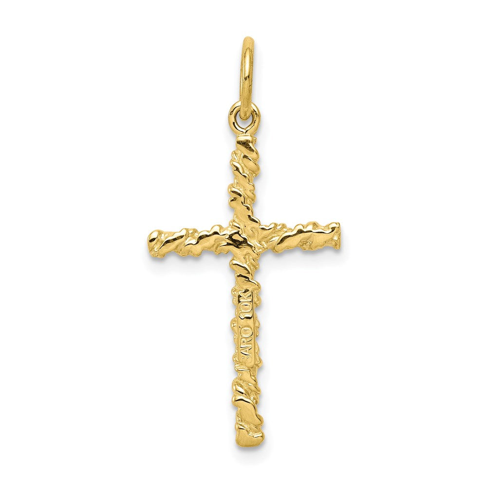 Extel Large 10k Gold NUGGET Latin Cross CHARM, Made in USA