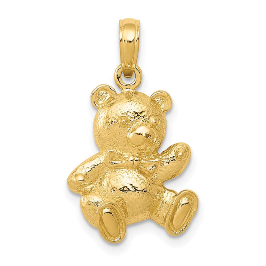 Extel Large 10k Gold Teddy Bear Pendant