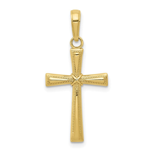 Extel Large 10K Diamond-cut X Cross Pendant Charm, Made in USA