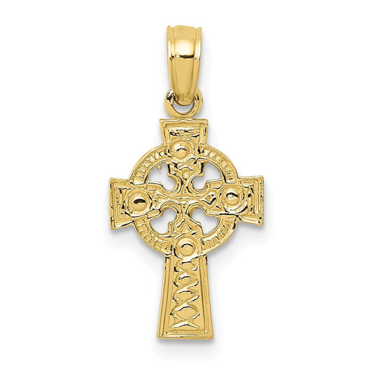 Extel Medium 10k Celtic Cross with Eternity Circle Pendant Charm