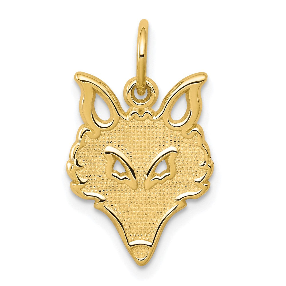 Extel Medium 10k Gold Solid Flat Back Small Fox Head Charm, Made in USA