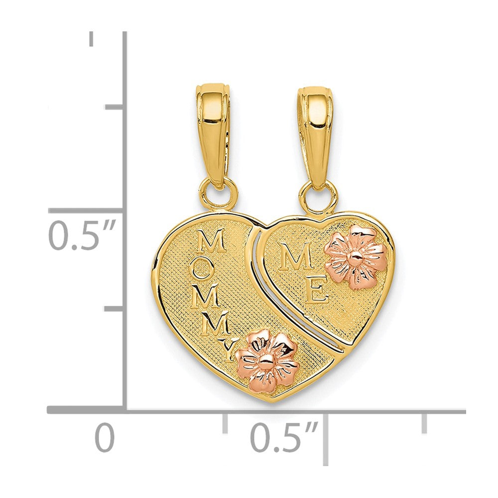 Extel Medium 10k Rose & Yellow Gold Mommy/Me 2 piece Break-A-Part Charm