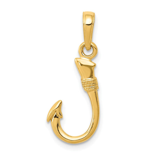 Extel Medium 10k Gold Fish Hook Pendant