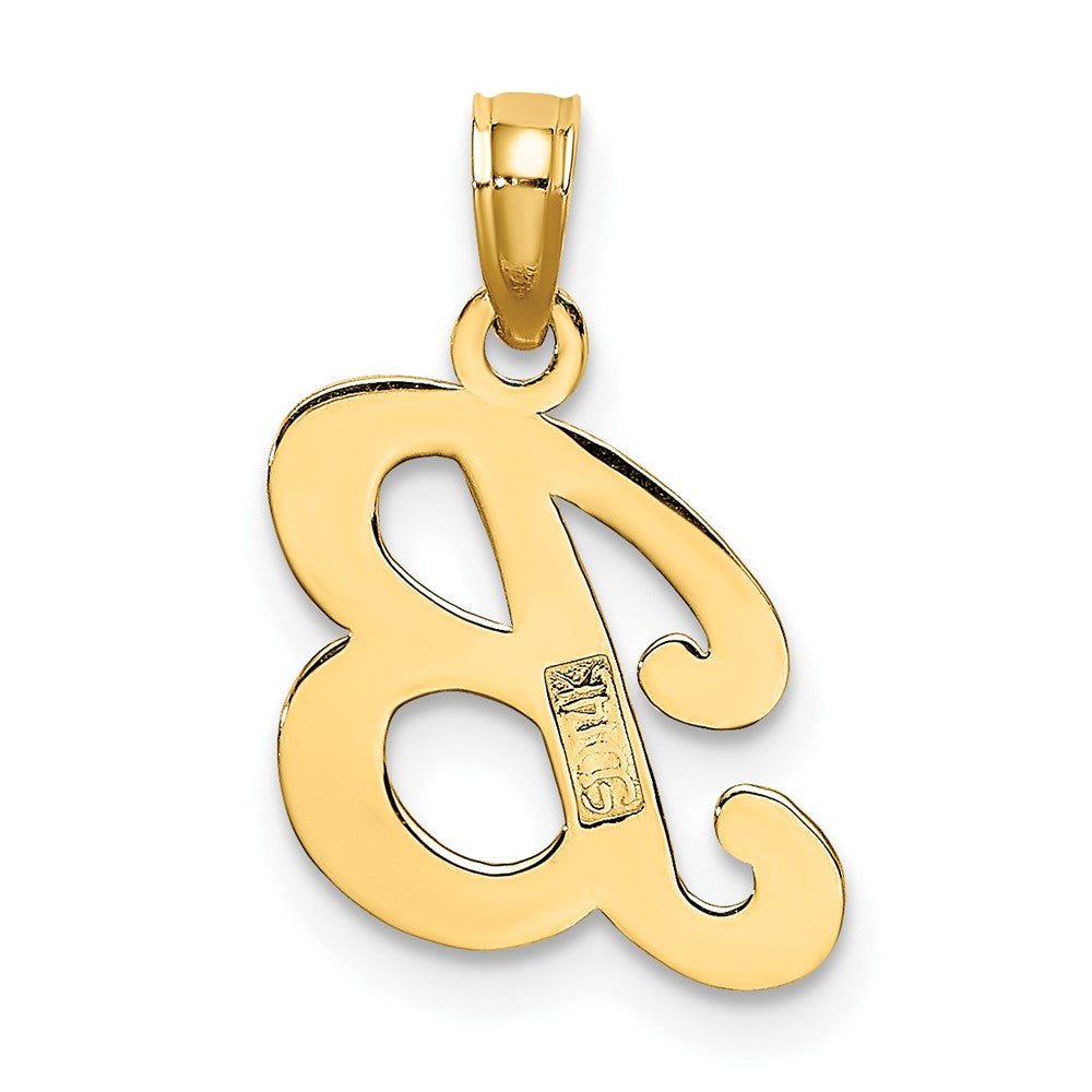 Extel Medium 10k Gold Polished B Script Initial Charm, Made in USA