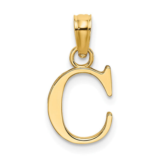 Extel Small 10k Gold Polished C Block Initial Charm, Made in USA