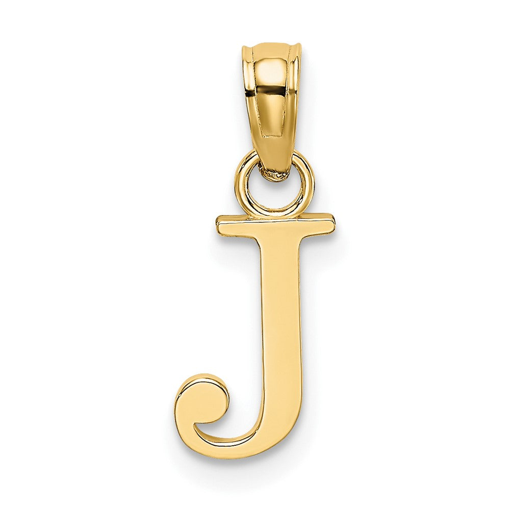 Extel Small 10k Gold Polished J Block Initial Charm, Made in USA