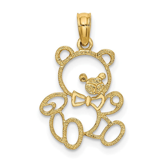 Extel Small 10k Gold Cut out TEDDY BEAR Charm