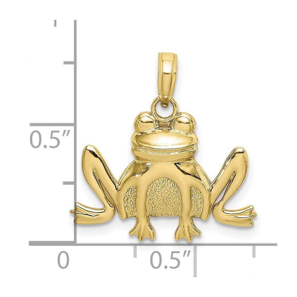 Extel Medium 10k Gold Textured SITTING FROG Charm, Made in USA