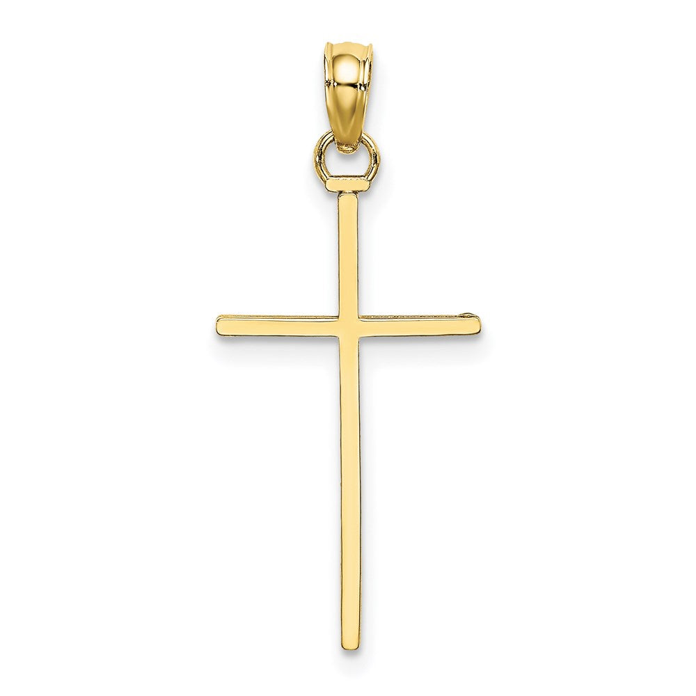 Extel Large 10k Polished Cross Pendant Charm