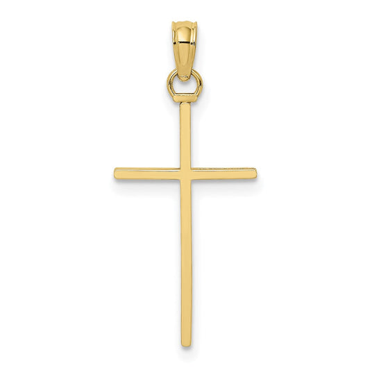 Extel Large 10k Polished Cross Pendant Charm