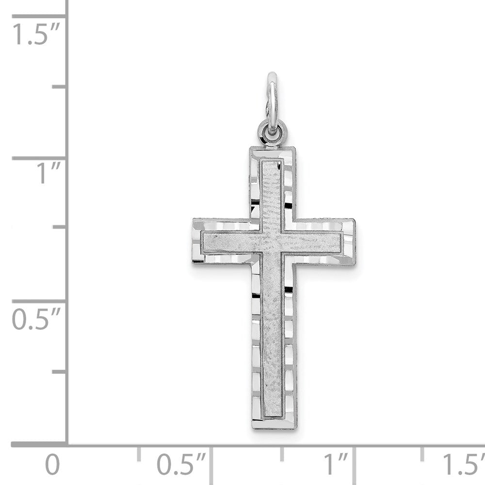 Extel Large 10k Gold White Gold Latin Cross Charm, Made in USA