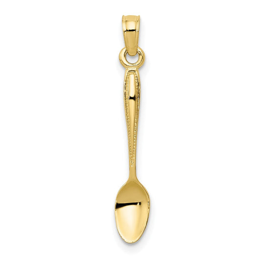 Extel Large 10k Gold 3-D Table Spoon Pendant