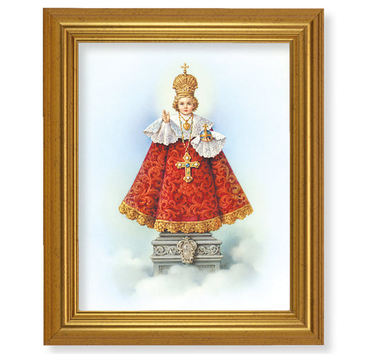 Infant of Prague Picture Framed Wall Art Decor, Large, Antique Gold-Leaf Classic Frame