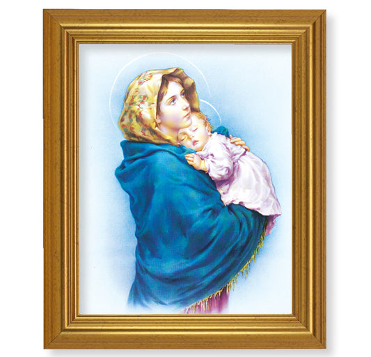 Madonna of the Streets Picture Framed Wall Art Decor, Large, Antique Gold-Leaf Classic Frame