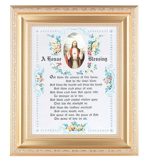 Sacred Heart of Jesus House Blessing Picture Framed Wall Art