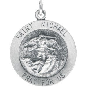 Extel Medium Sterling Silver Mens Religious Catholic St. Michael Patron Saint Medal Pendant Charm