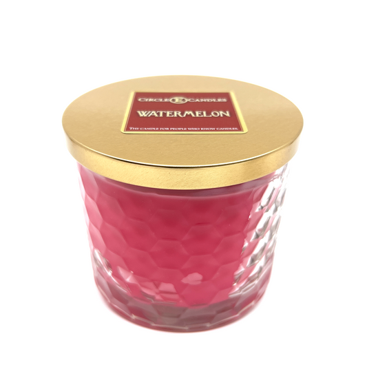 Circle E Candles, Watermelon Scent, Medium Size Jar Candle, 17oz, 2 Wicks