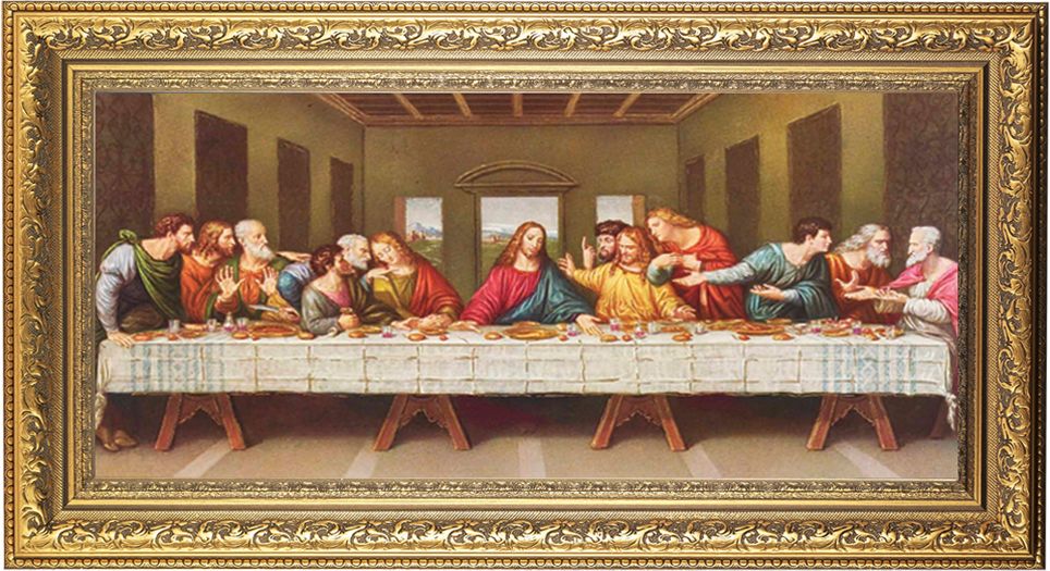 Last Supper Picture Framed Wall Art Decor Extra Large