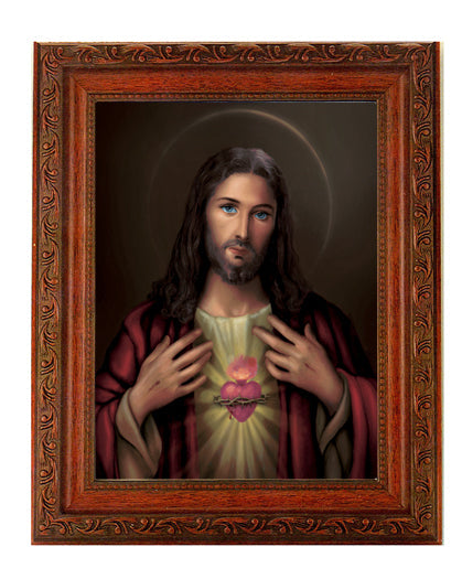 Sacred Heart of Jesus Picture Framed Wall Art Decor Large