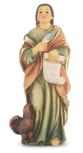 Small Catholic 4" St. John The Evangelist Hand Painted Solid Resin Statue