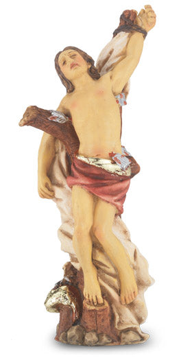 Small Catholic 4" St. Sebastian Hand Painted Solid Resin Statue