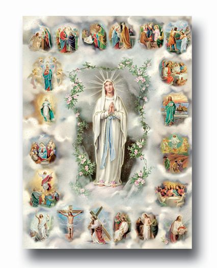 20 Mysteries of the Rosary Italian Poster Wall Art Decor Print Poster, Extra Large