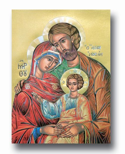 Holy Family Italian Poster, Extra Large, Gold-Embossed Print Rolled in Individual Paper Tube