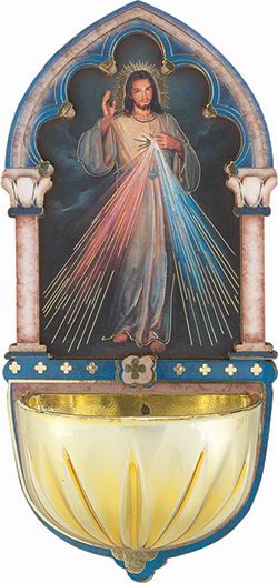 Divine Mercy Holy Water Font for Home Wall