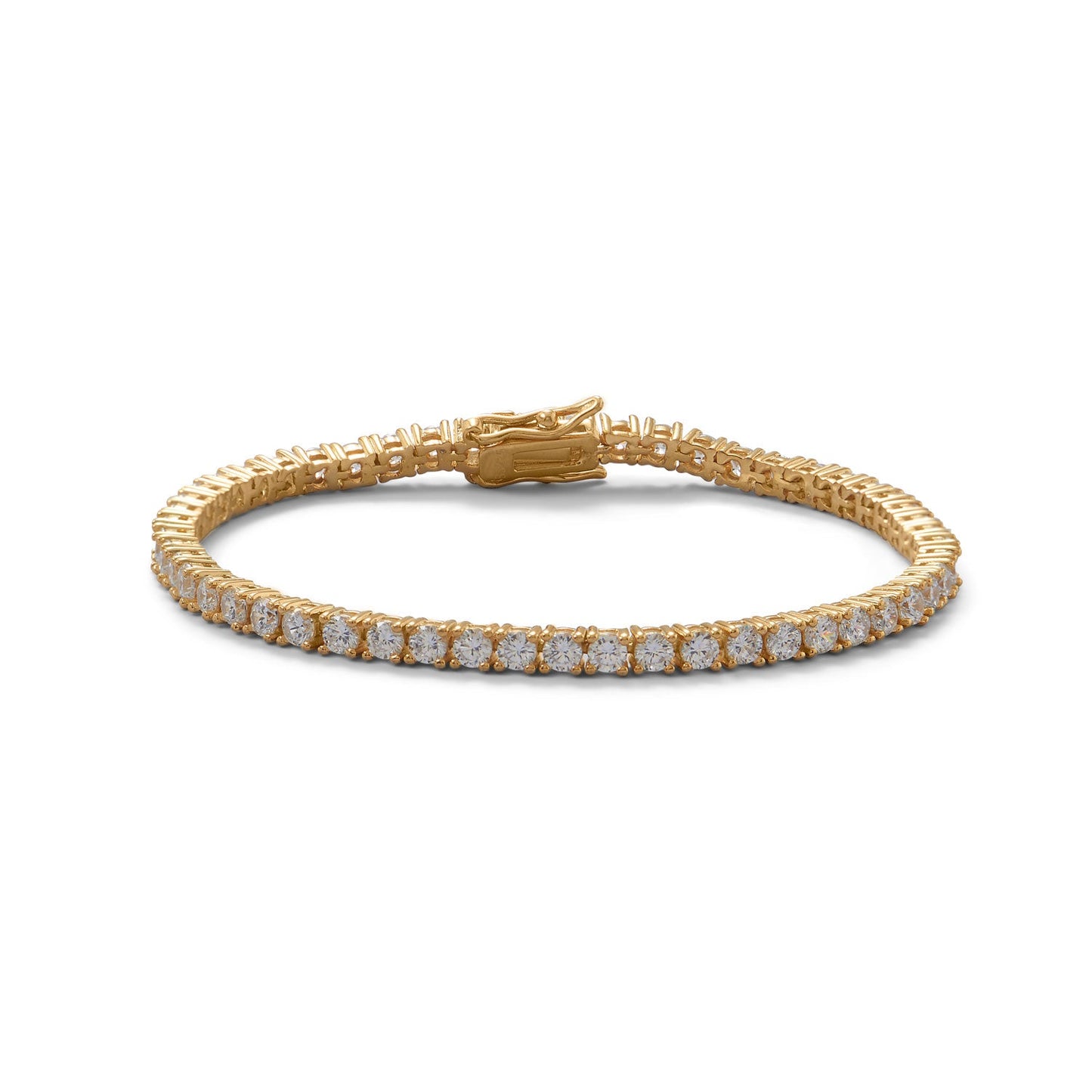 Extel 7" 14K Gold Plated 3mm CZ Tennis Bracelet