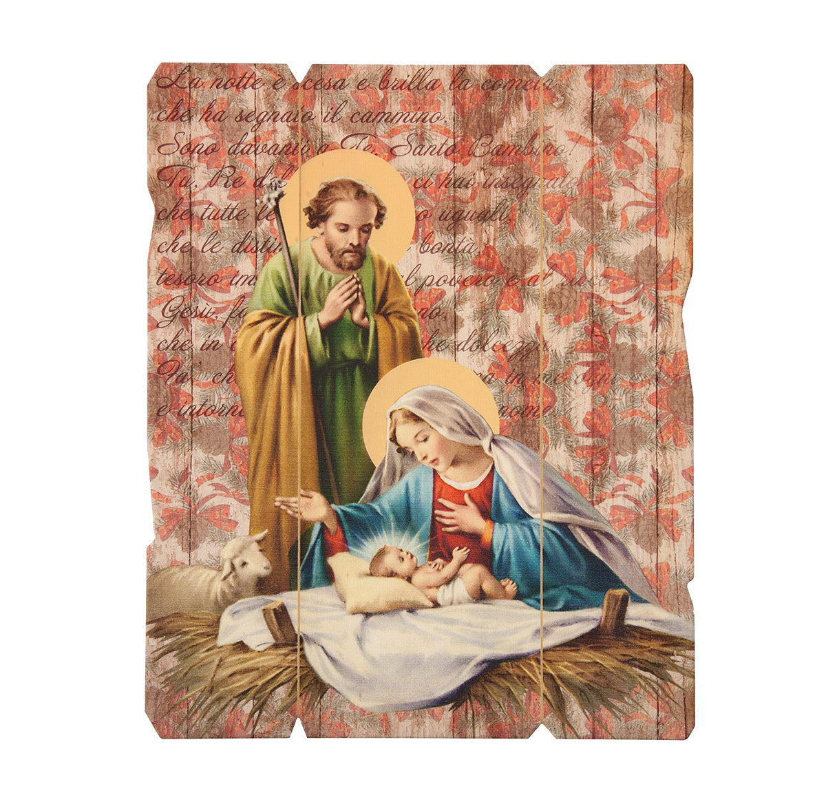 Holy Family Vintage Barn Board Plaque, Medium Wall Art