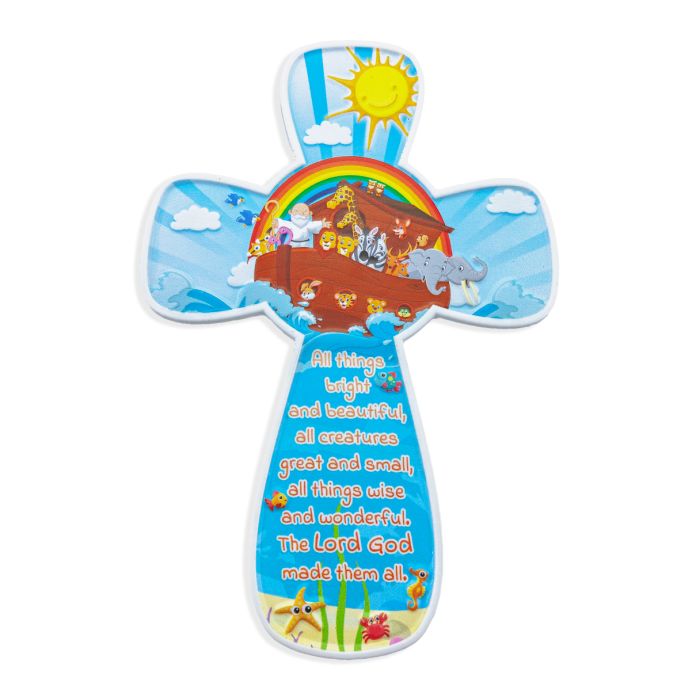 Child Noahs Ark Resin Cross in Clear Plastic Box