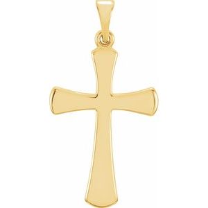 Extel Medium 18K Yellow Gold Mens Womens Religious Cross Pendant Charm