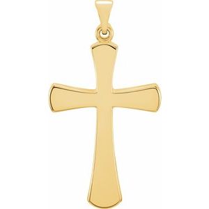 Extel Medium 14K Yellow Gold Mens Womens Religious Cross Pendant Charm