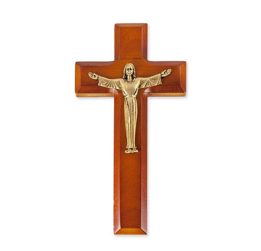 Medium Catholic Tutone Wood Wall Crucifix, 8", for Home, Office, Over Door