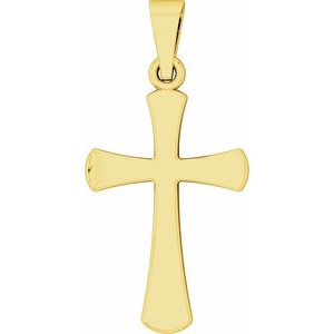 Extel Medium 14K Yellow Gold Mens Womens Religious Cross Pendant Charm