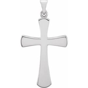 Extel Large 14K White Gold Mens Womens Religious Cross Pendant Charm