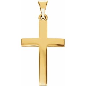 Extel Medium 10K Yellow Gold Mens Womens Religious Cross Pendant Charm Made in USA