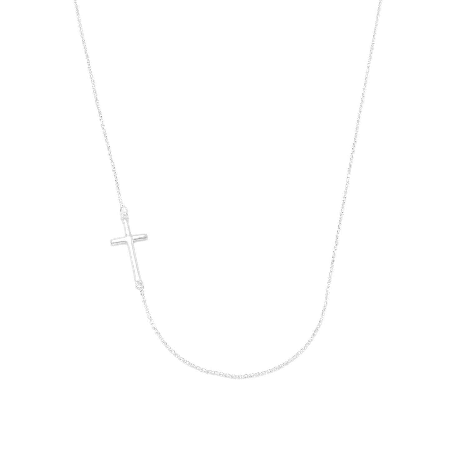 Extel 16" + 2" Necklace with Off Center Cross